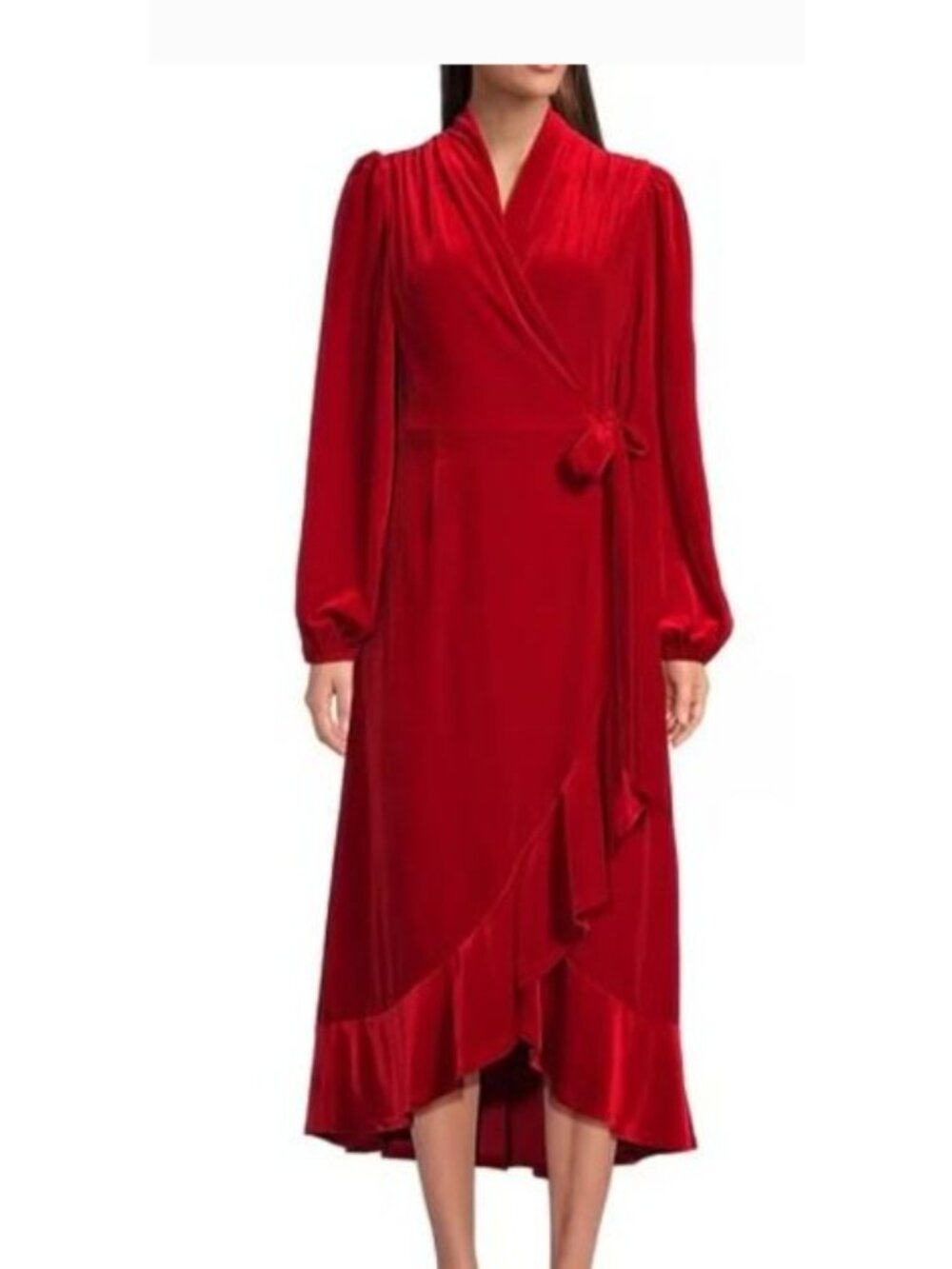 Gibson Latimer NEW Crimson Red Velvet Wrap Dress Size XXL Evening Holiday Party